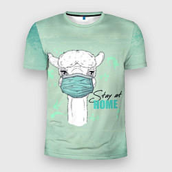 Футболка спортивная мужская Лама в маске, цвет: 3D-принт