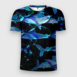 Мужская спорт-футболка На дне морском Акулы