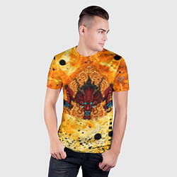 Футболка спортивная мужская ЯПОНСКИЙ ОГНЕННЫЙ ДРАКОН, цвет: 3D-принт — фото 2