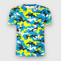 Мужская спорт-футболка Камуфляж Небесно-Синий