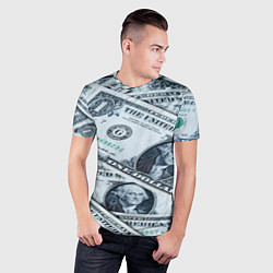 Футболка спортивная мужская Доллары с Вашингтоном, цвет: 3D-принт — фото 2