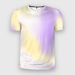 Мужская спорт-футболка Акварельный принт с желтым и фиолетовым цветами