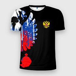 Мужская спорт-футболка Герб russia