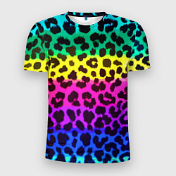 Футболка спортивная мужская Leopard Pattern Neon, цвет: 3D-принт