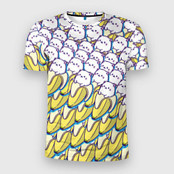 Мужская спорт-футболка Котики и бананы Паттерн Лето