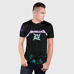 Футболка спортивная мужская Metallica металлика neon, цвет: 3D-принт — фото 2