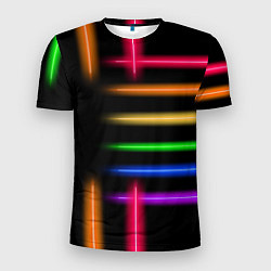 Мужская спорт-футболка Неоновое свечение Minimalism Neon