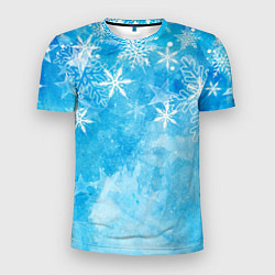 Мужская спорт-футболка Новогодние снежинки