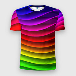 Мужская спорт-футболка Color line neon pattern Abstraction Summer 2023