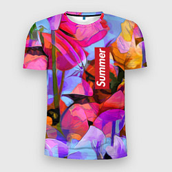 Мужская спорт-футболка Красочный летний цветочный паттерн Summer color pa