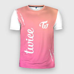 Футболка спортивная мужская Twice - название и лого группы под Градиент, цвет: 3D-принт