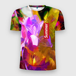 Мужская спорт-футболка Красочный цветочный узор Лето Colorful Floral Patt