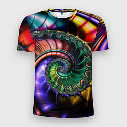 Мужская спорт-футболка Красочная фрактальная спираль Colorful fractal spi
