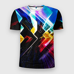Мужская спорт-футболка Неоновая молния Абстракция Neon Lightning Abstract