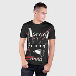 Футболка спортивная мужская Stay hard, цвет: 3D-принт — фото 2
