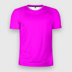 Футболка спортивная мужская Однотонный розовый неоновый Пион, цвет: 3D-принт