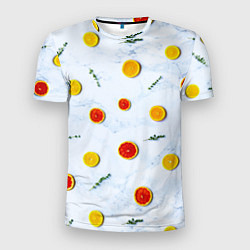 Мужская спорт-футболка Дольки апельсина и грейпфрута