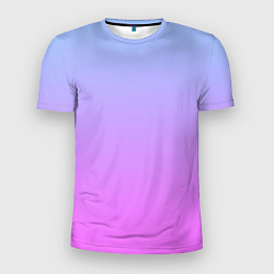 Мужская спорт-футболка Голубо-розовый градиент