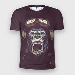 Футболка спортивная мужская Орущая горилла, цвет: 3D-принт