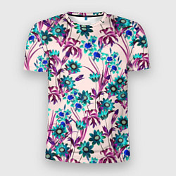 Мужская спорт-футболка Цветы Летние Фиолетовые Рудбеки