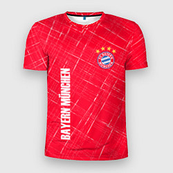Футболка спортивная мужская Bayern munchen Абстрактно выцарапанный фон, цвет: 3D-принт
