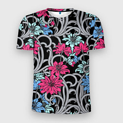 Мужская спорт-футболка Цветочный летний паттерн Fashion trend