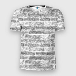 Мужская спорт-футболка Серая кирпичная стена стиль лофт