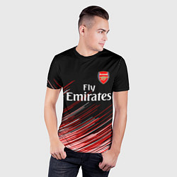 Футболка спортивная мужская Arsenal полосы, цвет: 3D-принт — фото 2