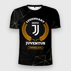 Футболка спортивная мужская Лого Juventus и надпись Legendary Football Club на, цвет: 3D-принт