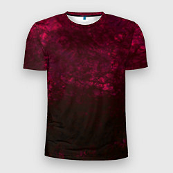 Мужская спорт-футболка Темно-красный абстрактный узор текстура камня