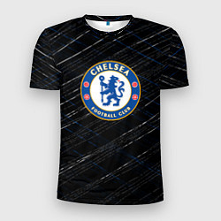 Футболка спортивная мужская Chelsea много линии, цвет: 3D-принт