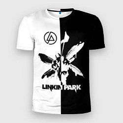Футболка спортивная мужская Linkin Park логотип черно-белый, цвет: 3D-принт