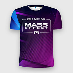 Футболка спортивная мужская Mass Effect Gaming Champion: рамка с лого и джойст, цвет: 3D-принт