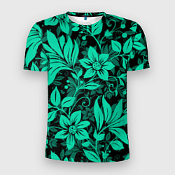 Мужская спорт-футболка Ажурный цветочный летний орнамент