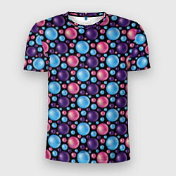 Мужская спорт-футболка Разноцветные яркие объемные шарики