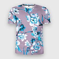 Мужская спорт-футболка Летний стилизованный цветочный паттерн