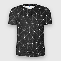 Мужская спорт-футболка Треугольники На Чёрном Фоне