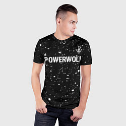 Футболка спортивная мужская Powerwolf Glitch на темном фоне, цвет: 3D-принт — фото 2