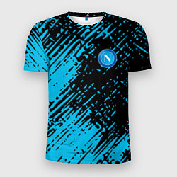 Мужская спорт-футболка Napoli голубая textura