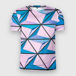 Мужская спорт-футболка 3D иллюзия-треугольники