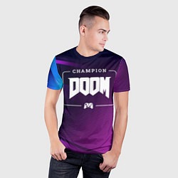 Футболка спортивная мужская Doom Gaming Champion: рамка с лого и джойстиком на, цвет: 3D-принт — фото 2