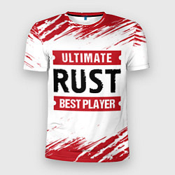Мужская спорт-футболка Rust: красные таблички Best Player и Ultimate