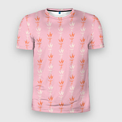 Мужская спорт-футболка Веточки лаванды розовый паттерн