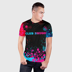 Футболка спортивная мужская Club Brugge Neon Gradient - FS, цвет: 3D-принт — фото 2