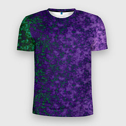 Мужская спорт-футболка Marble texture purple green color