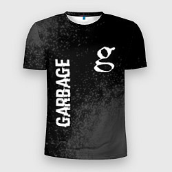 Мужская спорт-футболка Garbage Glitch на темном фоне