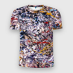 Мужская спорт-футболка Холст забрызганный краской Fashion trend