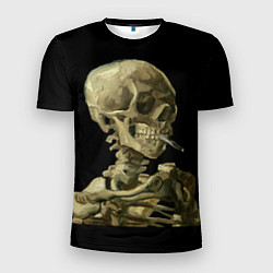 Футболка спортивная мужская Череп с горящей сигаретой, цвет: 3D-принт