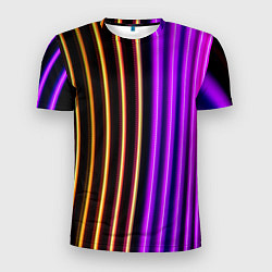 Футболка спортивная мужская Неоновые линейные фонари - Фиолетовый, цвет: 3D-принт