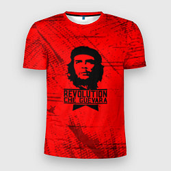 Футболка спортивная мужская Че Гевара - на красном фоне, цвет: 3D-принт